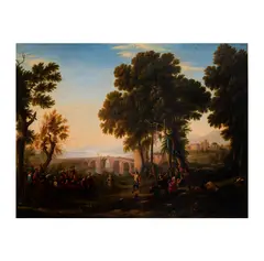 Claude Lorrain, Untitled, oil on canvas, c. 1830, with handwritten label verso