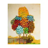 David Adickes, Untitled, oil on canvas laid to board, 1972
