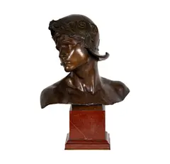 Emmanuel Hannaux, Untitled, bronze, on marble base