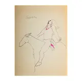 Fritz Scholder, Untitled, pen and ink on paper