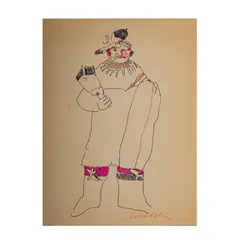 Fritz Scholder, Untitled, pen and ink on paper
