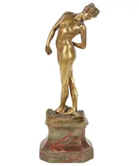 Jean-Léon Gérôme, gilt, bronze on marble base