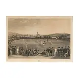 An English, Untitled, engraving of a cricket match