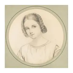Jean Hippolyte Flandrin 1809 - 1864 Portrait of a Girl by Hippolyte Flandrin, graphite on paper, sold Feb 2026