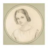 Hippolyte Flandrin, Jean Hippolyte Flandrin 1809 - 1864 Portrait of a Girl, graphite on paper