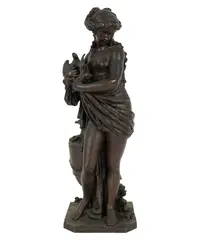 A Neoclassical-Style, Untitled, bronze figure of a maiden