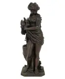 A Neoclassical-Style, Untitled, bronze figure of a maiden