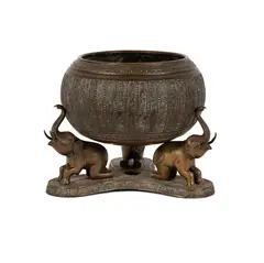 An Indian, Untitled, bronze bowl