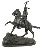 After Frederic Remington (1861 - 1909) The Scalp by Frederic Remington, bronze on marble base, sold Jan 2026