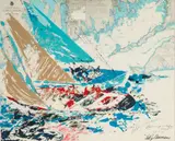 LeRoy Nieman, Leroy Nieman 1921-2012 America's Cup 19th Challenge Newport, serigraph pencil-signed lower right