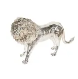 An Italian Silverplated, Untitled, bronze lion figure
