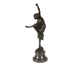 Claire Jeanne Roberte Colinet, : Figure of a Dancer signed to base, mounted to, marble