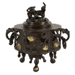 A Japanese, Untitled, bronze censer