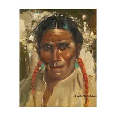 John J. Mitchell, Portrait of a Native American Man, oil on canvas