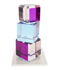 A Vasa-style Colored, Untitled, acrylic cubes sculpture with base