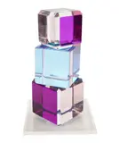 A Vasa-style Colored, Untitled, acrylic cubes sculpture with base