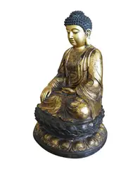 A Chinese Gilt, Untitled, bronze buddha