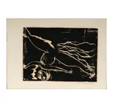 Georg Baselitz, GeorgBaselitzGermanB. 1938Untitled (Jumping Figure)(Jahn 430), woodcut on paper1982;
