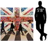 DeVON Stanfield, Large, mixed media pop art collage on canvas, The Beatles Abbey Road