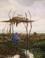 Thomas DeDecker, Framed, oil on board painting, "Memories of a Husband, Father, and Warrior,"