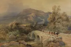 D.H. McKEWAN, Framed, watercolor painting, "An Old Bridge - Lake District,"