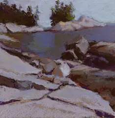 Connie Hayes, Walk to the Rocks, Vinalhaven, 2008, Pastel on paper