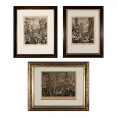 William Hogarth, Three Works 1. "Gin Lane", Etching and engraving
