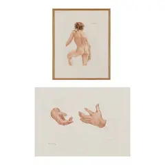DeWitt Hardy, Two Works 1] Nude, Watercolor and graphite on paper