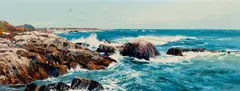 C.J. Boswell, Blue Waves, Oil on board