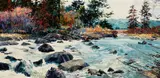 C.J. Boswell, River Run, Oil on board