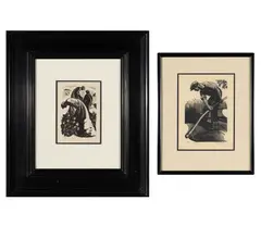 Clare Leighton, Two Works 1] "Cotton Pickers" 1941 Wood, engraving on paper