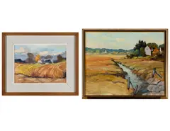 Charles Goodhue, Two Works 1] Farm in Autumn, Oil on canvas