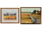 Charles Goodhue, Two Works 1] Farm in Autumn, Oil on canvas