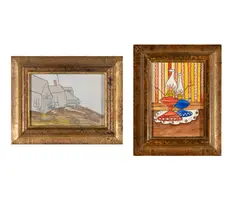 Sarah McPherson, Two Works 1] Shore House, Monhegan, Pastel on paper