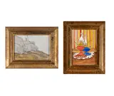 Sarah McPherson, Two Works 1] Shore House, Monhegan, Pastel on paper