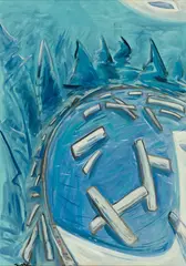 Gregory Welch, Tumbling Logs, Oil on canvas