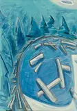 Gregory Welch, Tumbling Logs, Oil on canvas