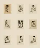 Morris Henry Hobbs, Nine Nudes with Floral Names, 1946, Etching