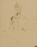Jean-Louis Forain, Le Lever, Ink on paper