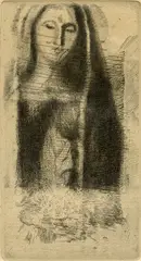 Odilon Redon, Princess Maleine (The Little Madonna), Drypoint etching, unframed