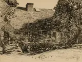 Childe Hassam, Childe Hassam(Am. 1859-1935)The Old Mulford House, Easthampton, 1926Etching, framed under glassDated and artist's monogram in plate l.r., artist's monogram in