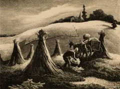 Loading Corn by Thomas Hart Benton, 1945, Lithograph, offered Aug 2024