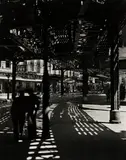 Berenice Abbott, The El, 2nd & 3rd Avenue Lines, Bowery and Division Street, Manhattan, 1936, Gelatin silver print, matted