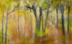 William Thon, William Thon(Am. 1906-2000)"Mist in the Trees", Oil on masonite, unframedSigned l.r