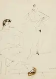 Carl Sprinchorn, The Seduction, Ink and brush on paper