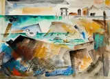 Leo Brooks, Leo Brooks(Am. 1909-1993)Gull on the Pier, Monhegan, 1984Watercolor and