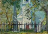 Gertrude Fiske, Country Church, Oil on canvas