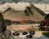 James Fitzgerald, Morning, Katahdin, c. 1960, Watercolor and Chinese ink with charcoal on paper