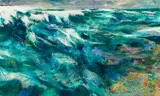 Edward Howard Betts, Sea Flow, 1963, Oil, wax and fiber on masonite