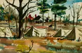 Edward Howard Betts, Edward Betts(Am. 1920-2008)Two Works1] Camp Site, Watercolor on paper